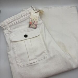 Johnny Was White Wide Leg Flare Jeans